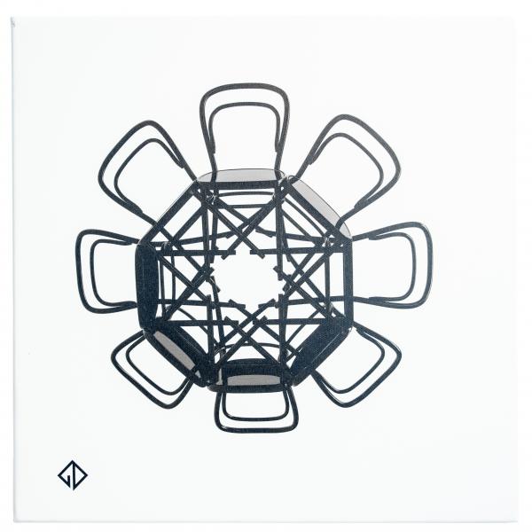 <p>ALEXANDRA GHIOC – <em>Chair flower, </em>50x50 cm, tehnică mixtă/ pânză, 2020</p>
