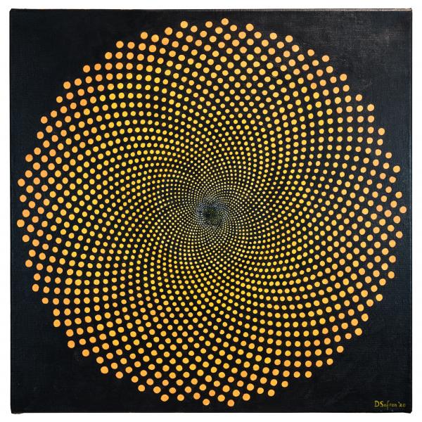<p>DANIEL SOFRON – <em>Fractal flower, </em>50x50 cm, tehnică mixtă/ pânză, 2020</p>
